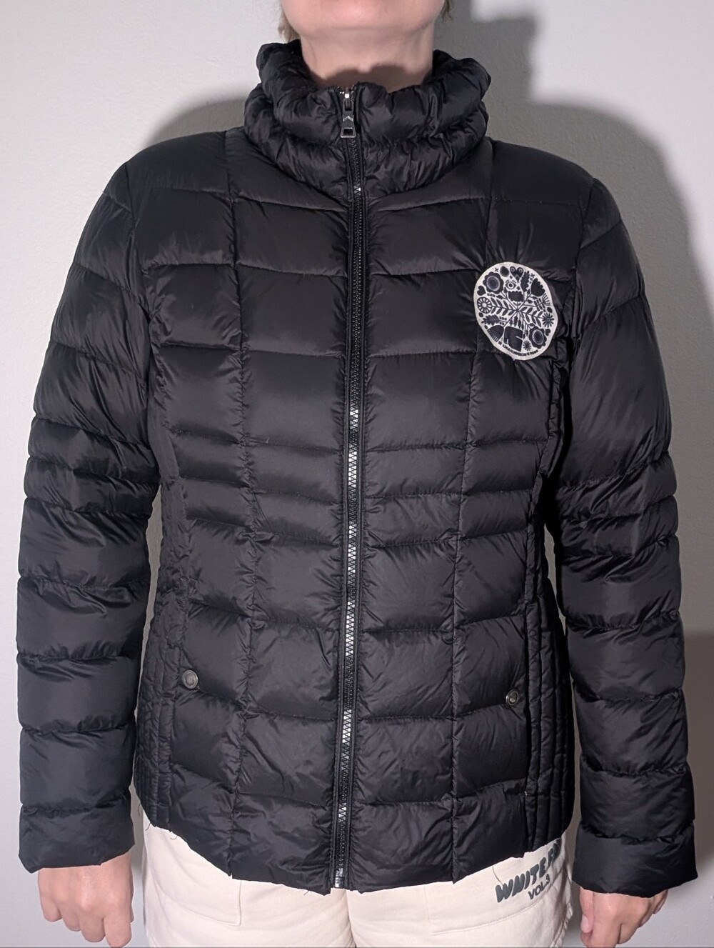 Gallery Sport Black Down Puffer Jacket Packable Lightweight Women's Large